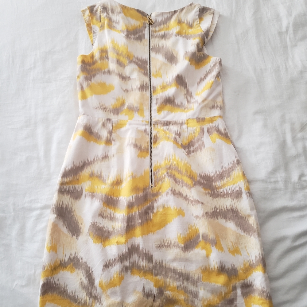 Antonio Melani dress with ikat yellow grey pattern size 10 - Picture 2 of 6